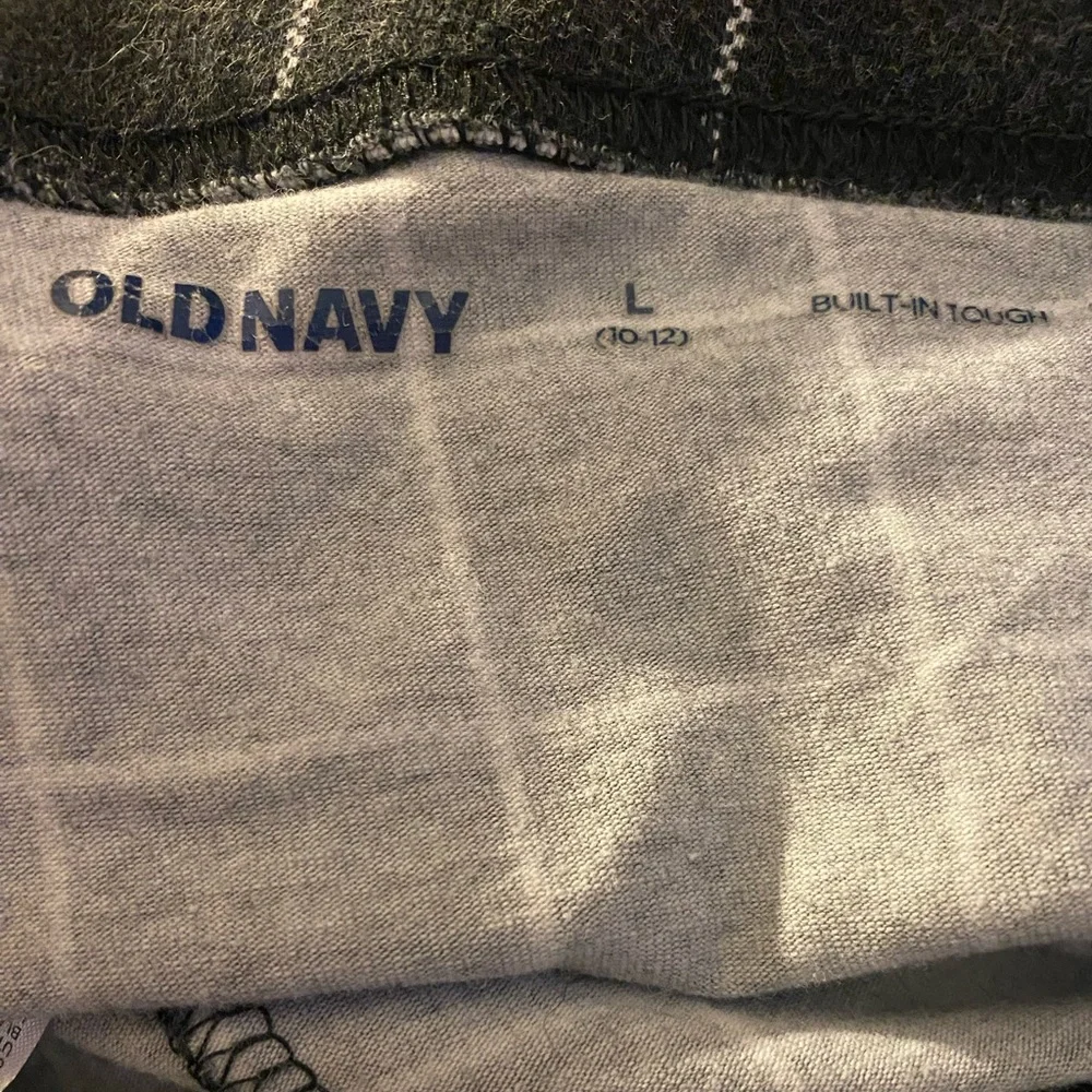 Old Navy black and white checkered leggings sz L‎ 10-12